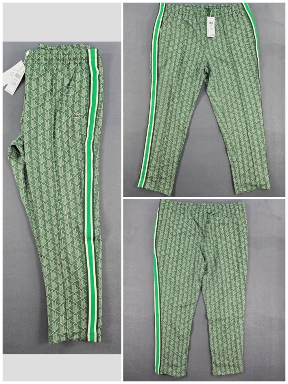 Lacoste Paris Monogram Sweatpants Men's 3XL Green Jacquard NWT - Picture 2 of 8
